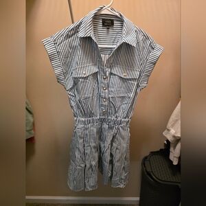 Vici Striped Button-Down Mini Dress